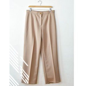 Beige High Waisted Trousers